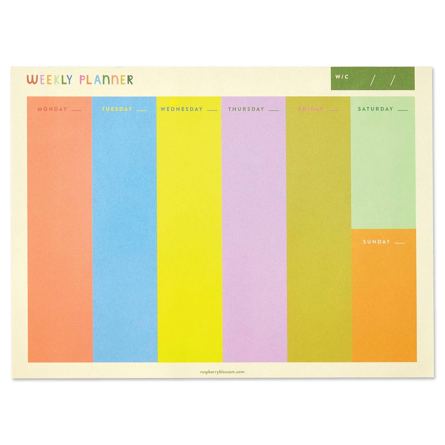 Raspberry Blossom - Rainbow Themed Weekly Planner