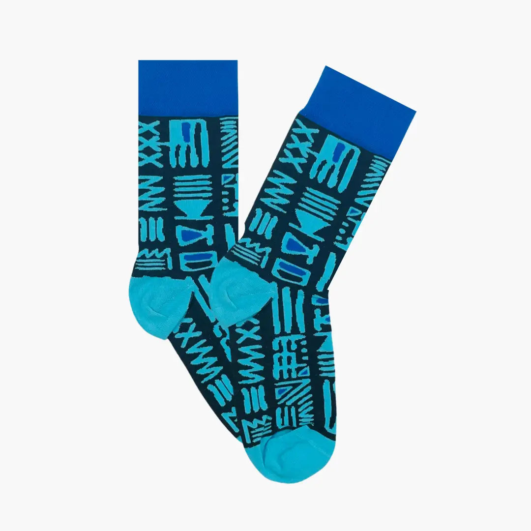Afropop Socks - Tribal Blue