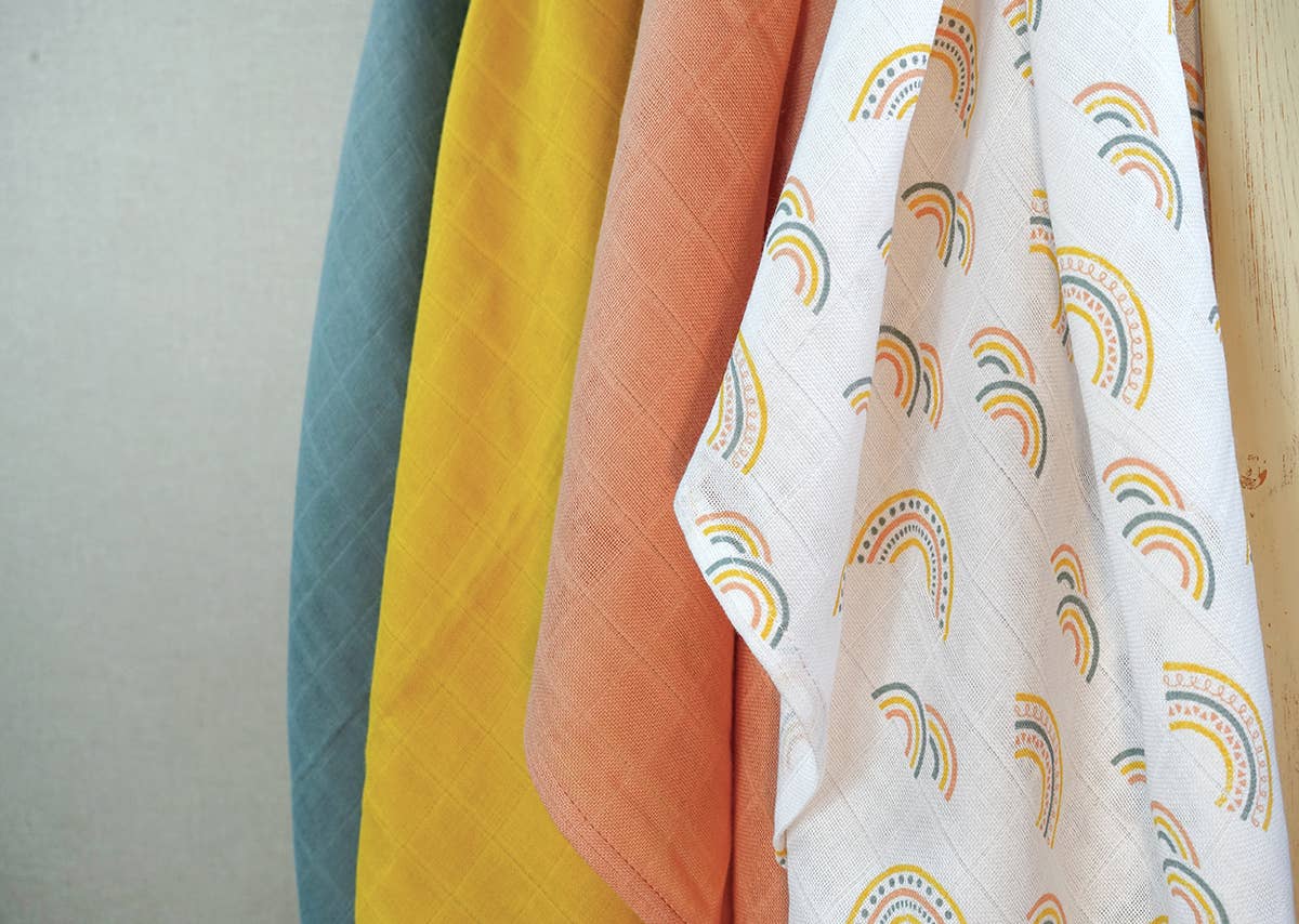 Muslinz - MerryGoRoundUK Ltd - MuslinZ 6pk 100% Cotton Muslin Squares Scandi Rainbow