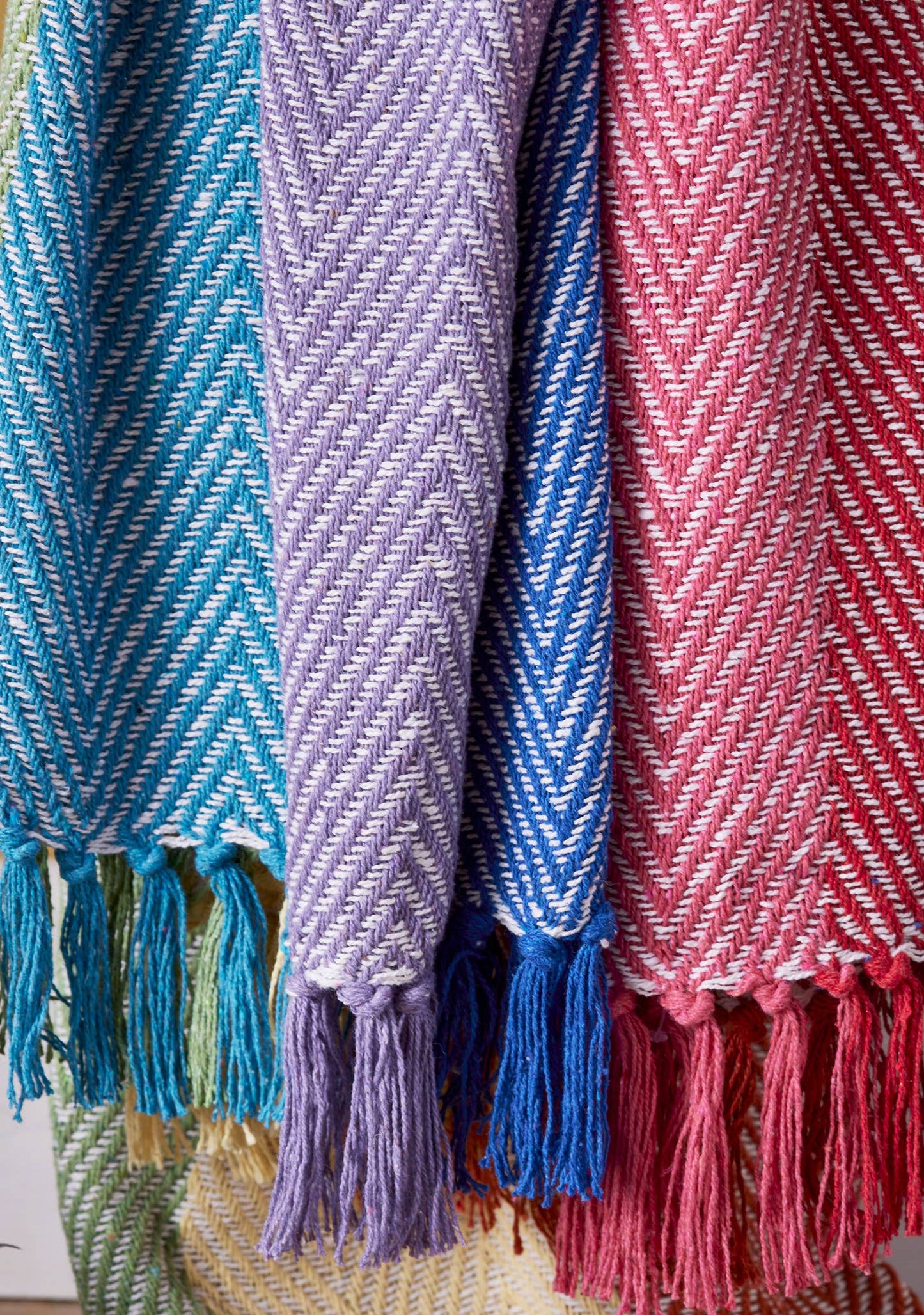 Recycled Cotton Chevron Rainbow Throw / Beach Blanket