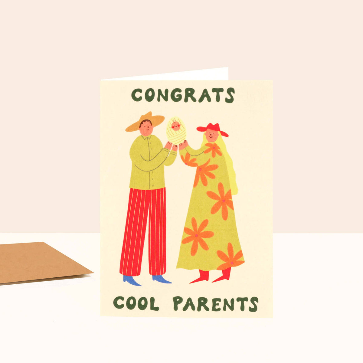 Little Black Cat Illustrated | USA Duties Paid - Cool Parents New Baby Card | Unisex Baby Card | Congrats