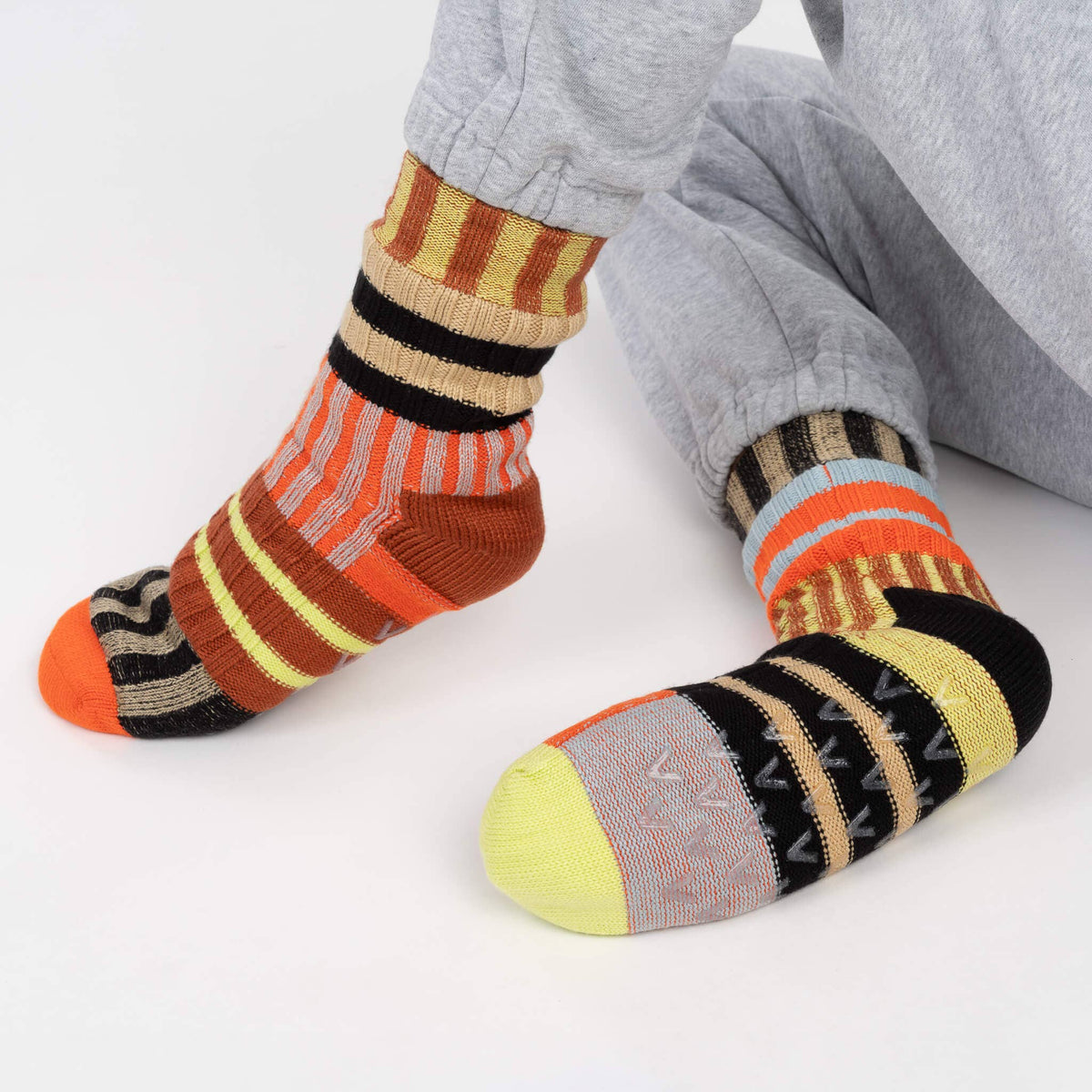 VERLOOP Patchwork Stripe House Socks: Sport