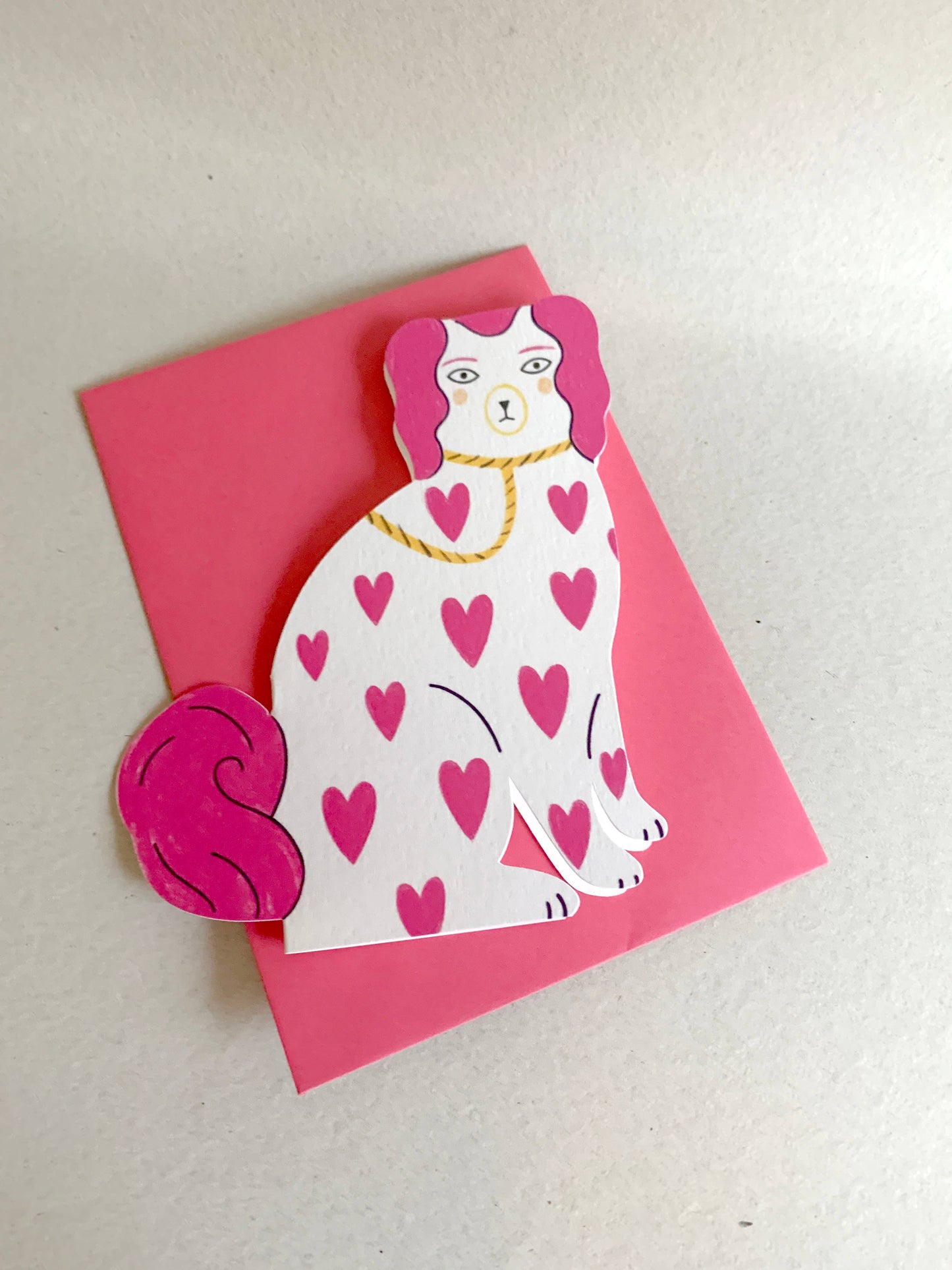 Kitty Kenda Papergoods - Sitting Pottery Dog Card - Lovehearts