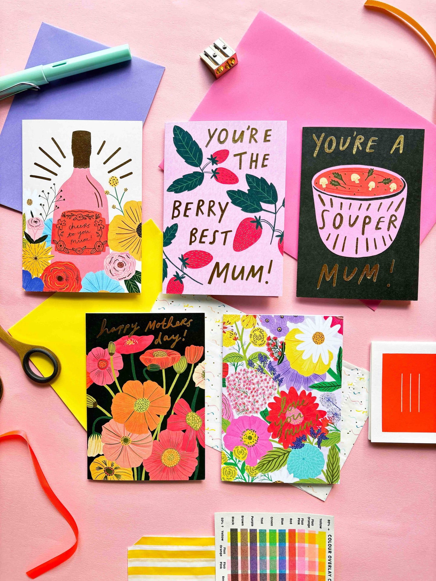 Kerrie Illustrates - You're a Souper Mum Punny Gold Mother's Day Greetings Card