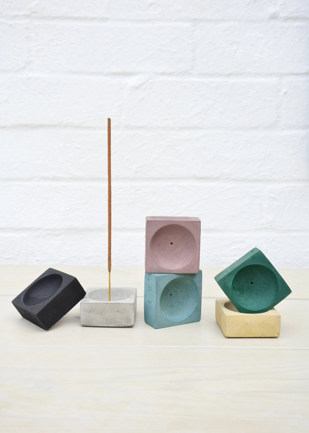 Fern Concrete Incense Holder: various colours