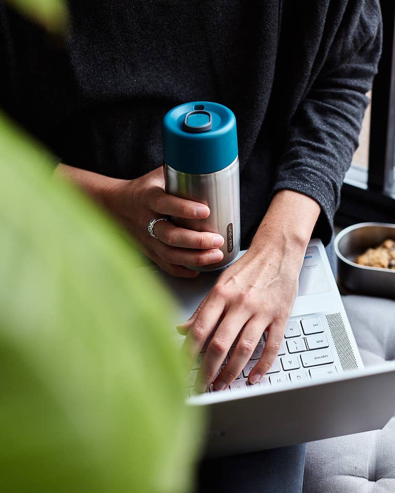 Black+Blum - Insulated Travel Mug - Leak Proof Stainless Steel Travel Cup: Orange