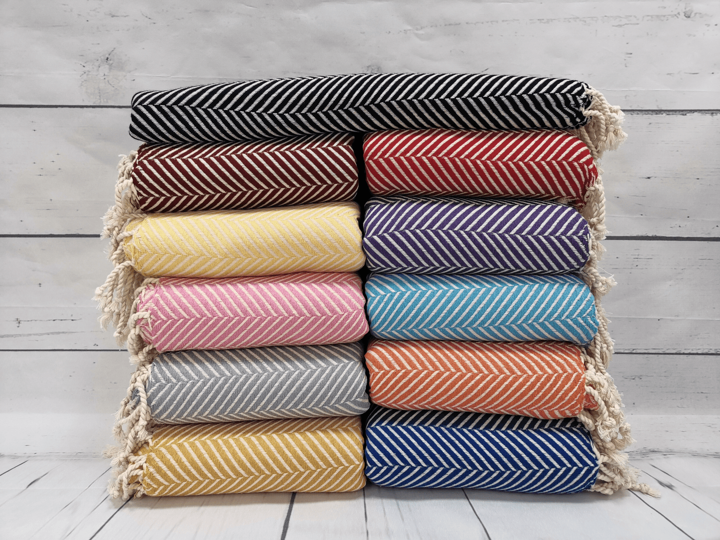 Buluty - Herringbone Turkish Cotton Towel Ultra Soft Peshtemal Towels