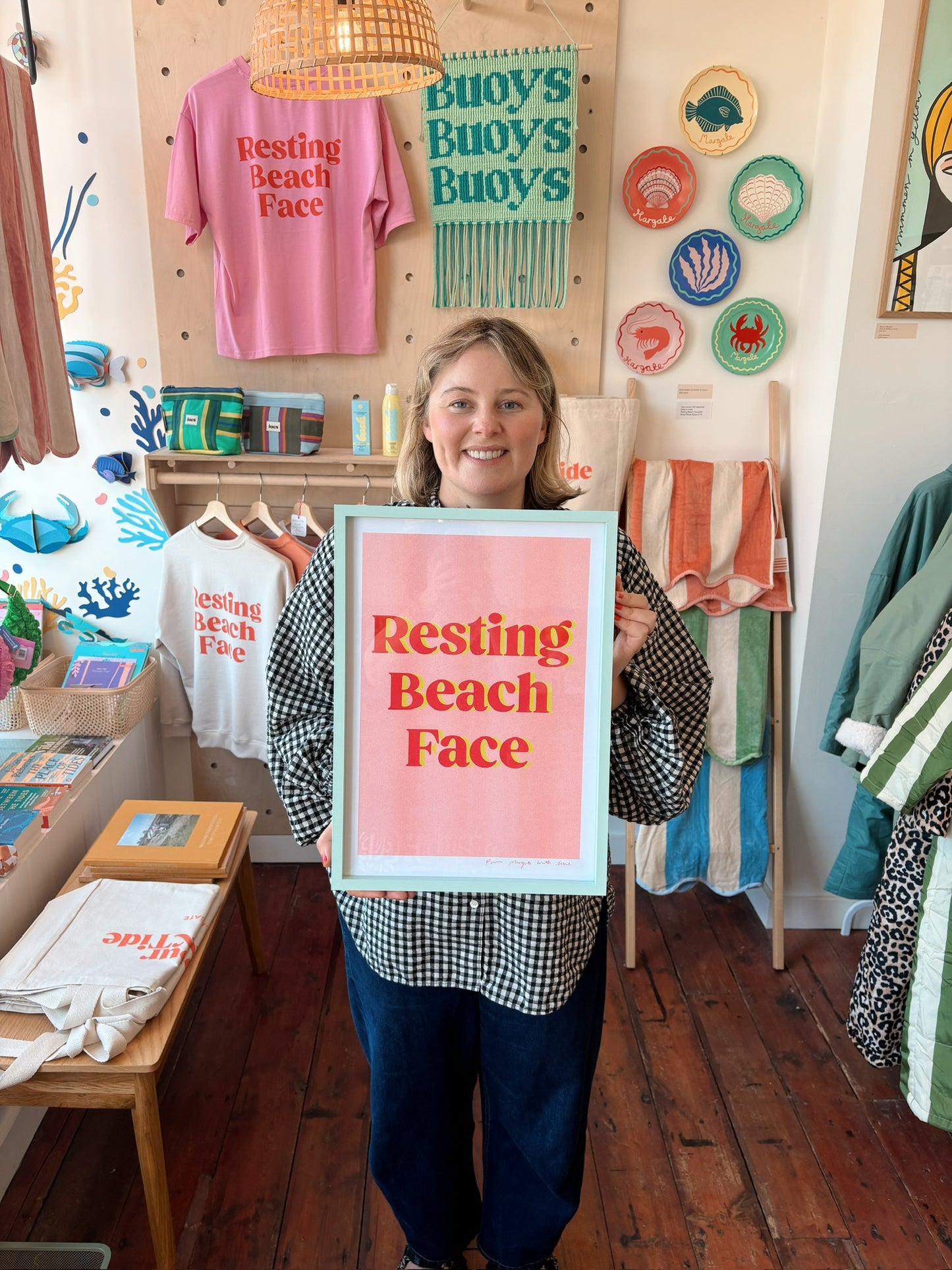 Resting Beach Face A3 Riso print