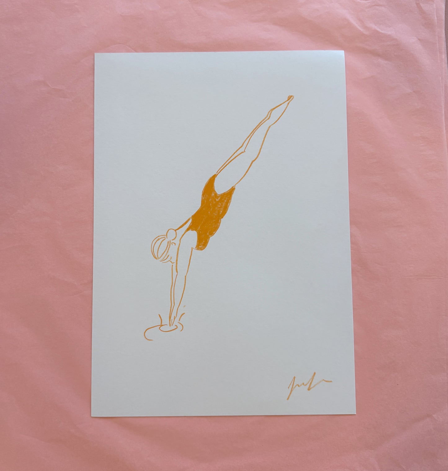 Original Swimmer Drawings by Jane Horgan