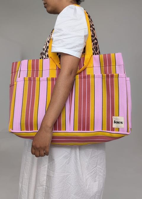 Laes Beach Bag - Orange/Green/Blue