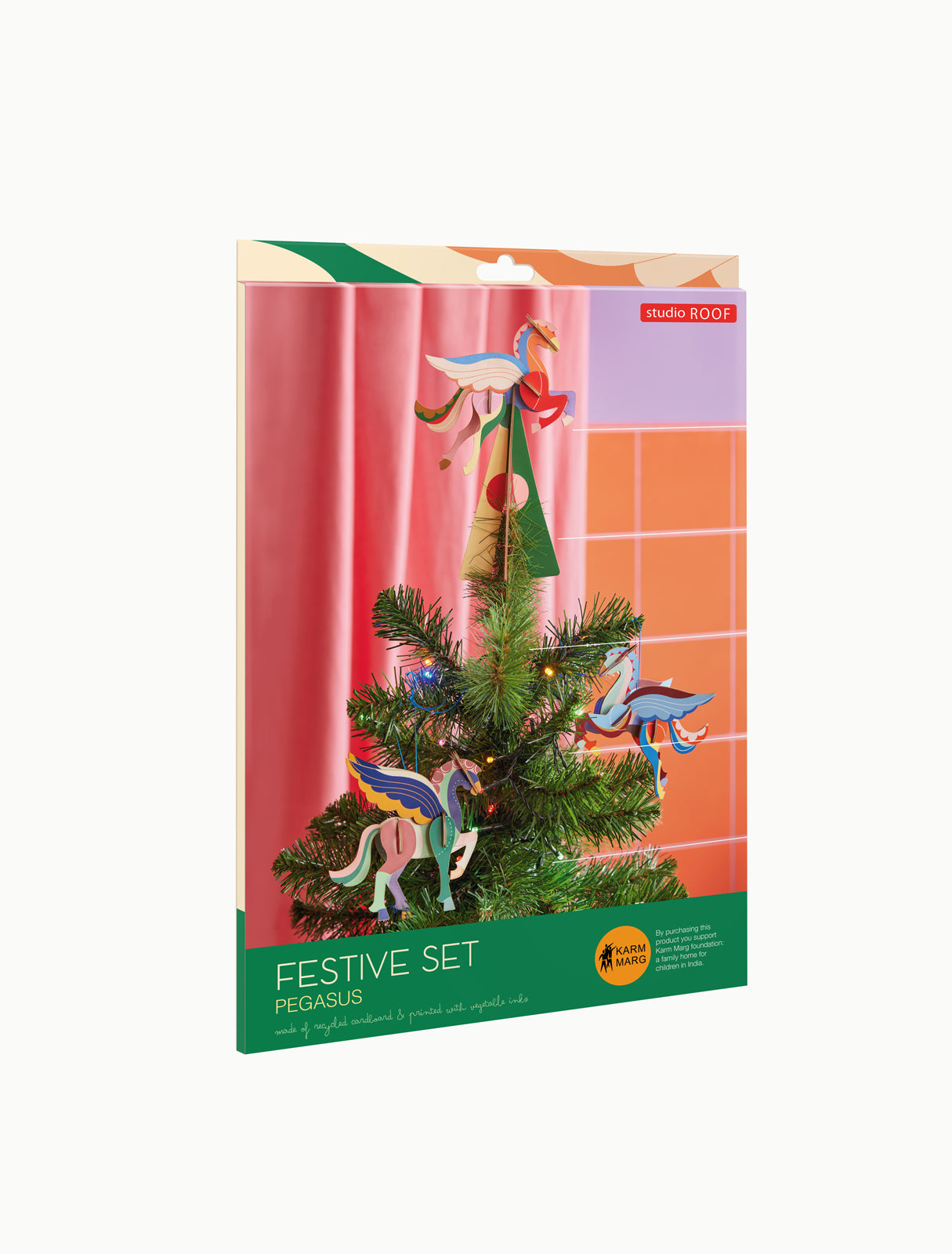 Studio Roof Festive Set Pegasus cardboard decoration ornament