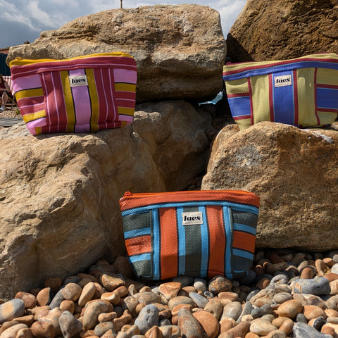 Laes Beach Pouch - Orange/Green/Blue