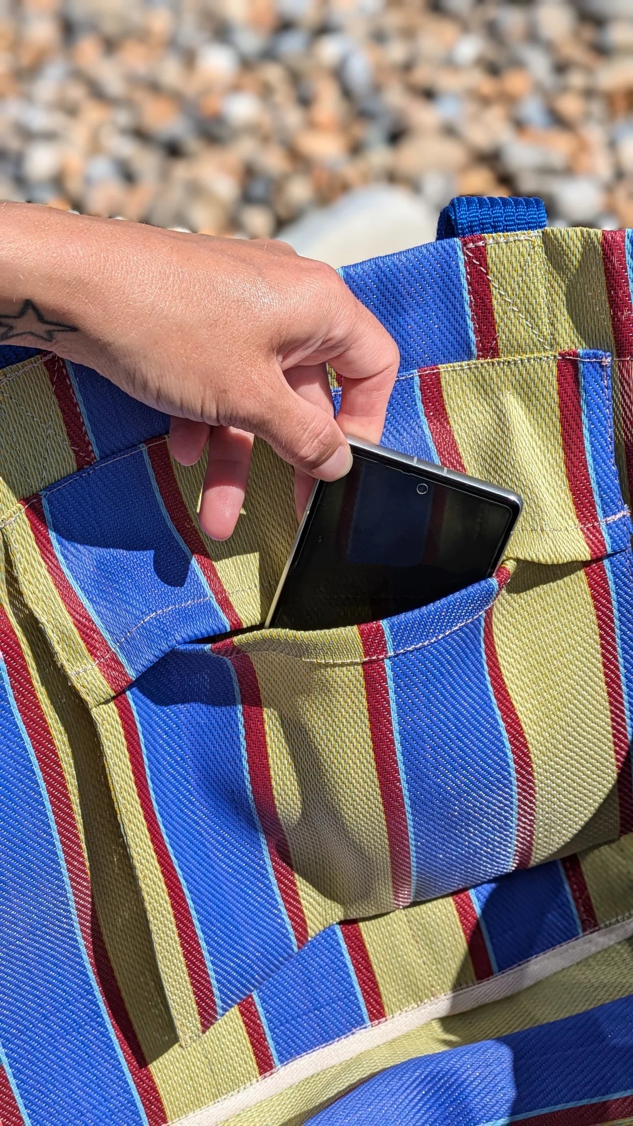 Laes Beach Bag - Orange/Green/Blue