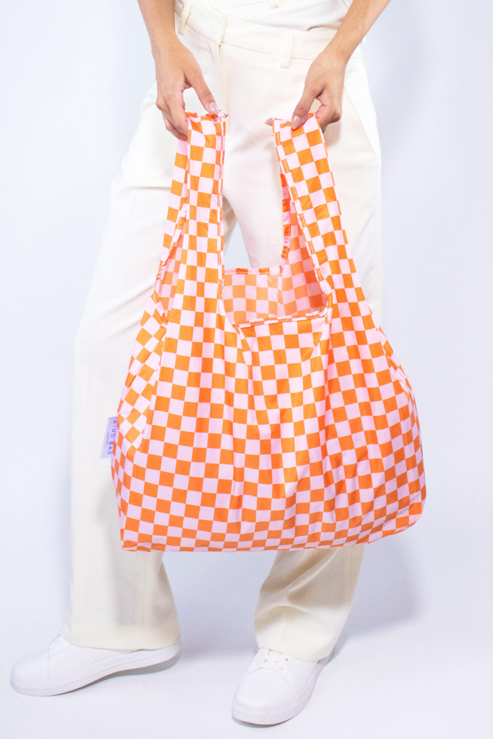 Kind Bag Shopper - Pink and Orange Check