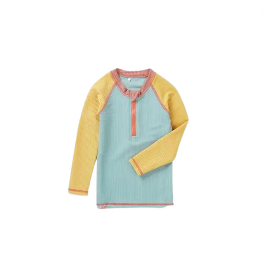 Grass & Air Pistachio Ribbed Kids Long Sleeve Rash Vest
