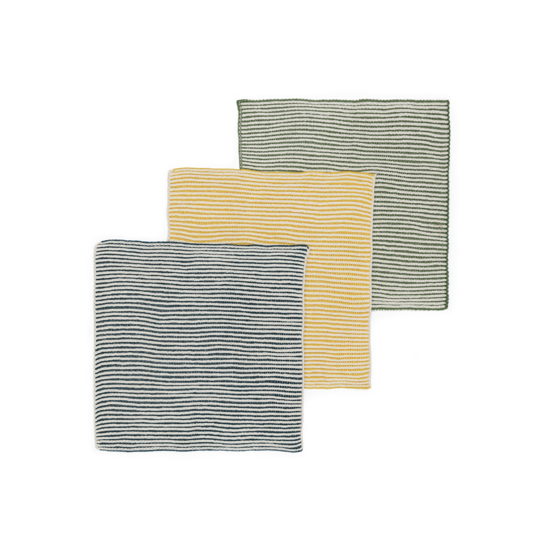 Sophie Home Reusable & Eco-Friendly Cotton Knit Dishcloths: Ribbed Citrus