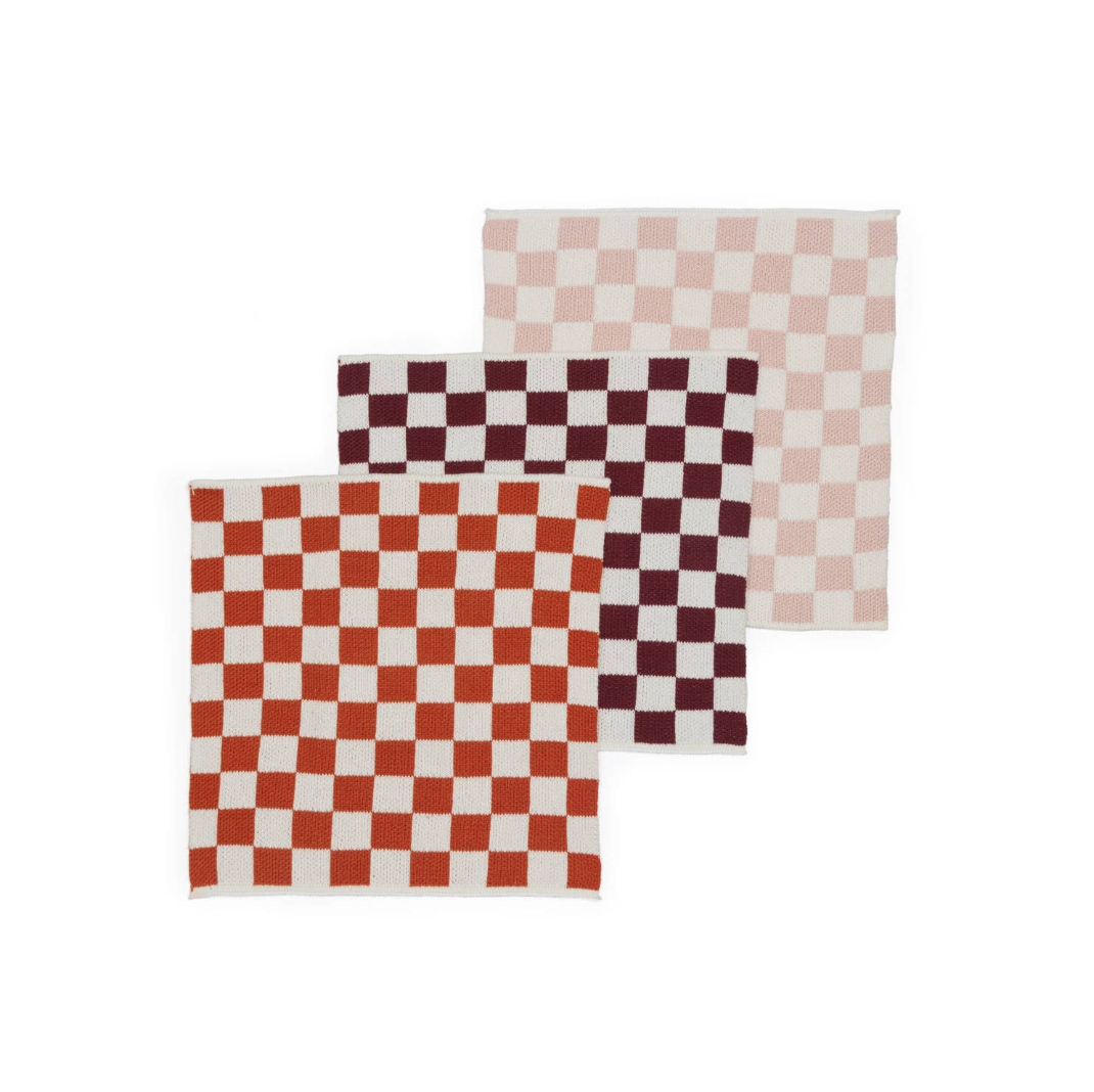 Sophie Home Ltd - Reusable & Eco-Friendly Cotton Knit Dishcloths: Check Orange