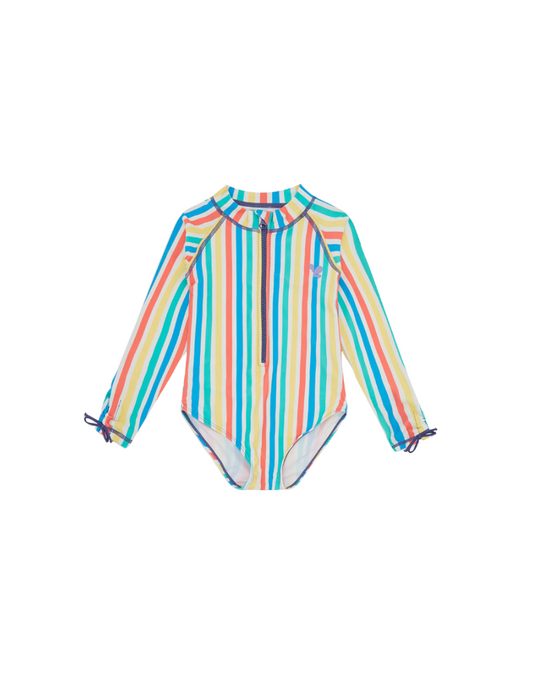 Kids Long Sleeve Swimsuit – Seaside Stripe