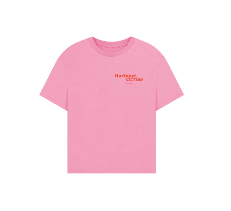 Oversized Pink Resting Beach Face T-Shirt by Harbour & Tide