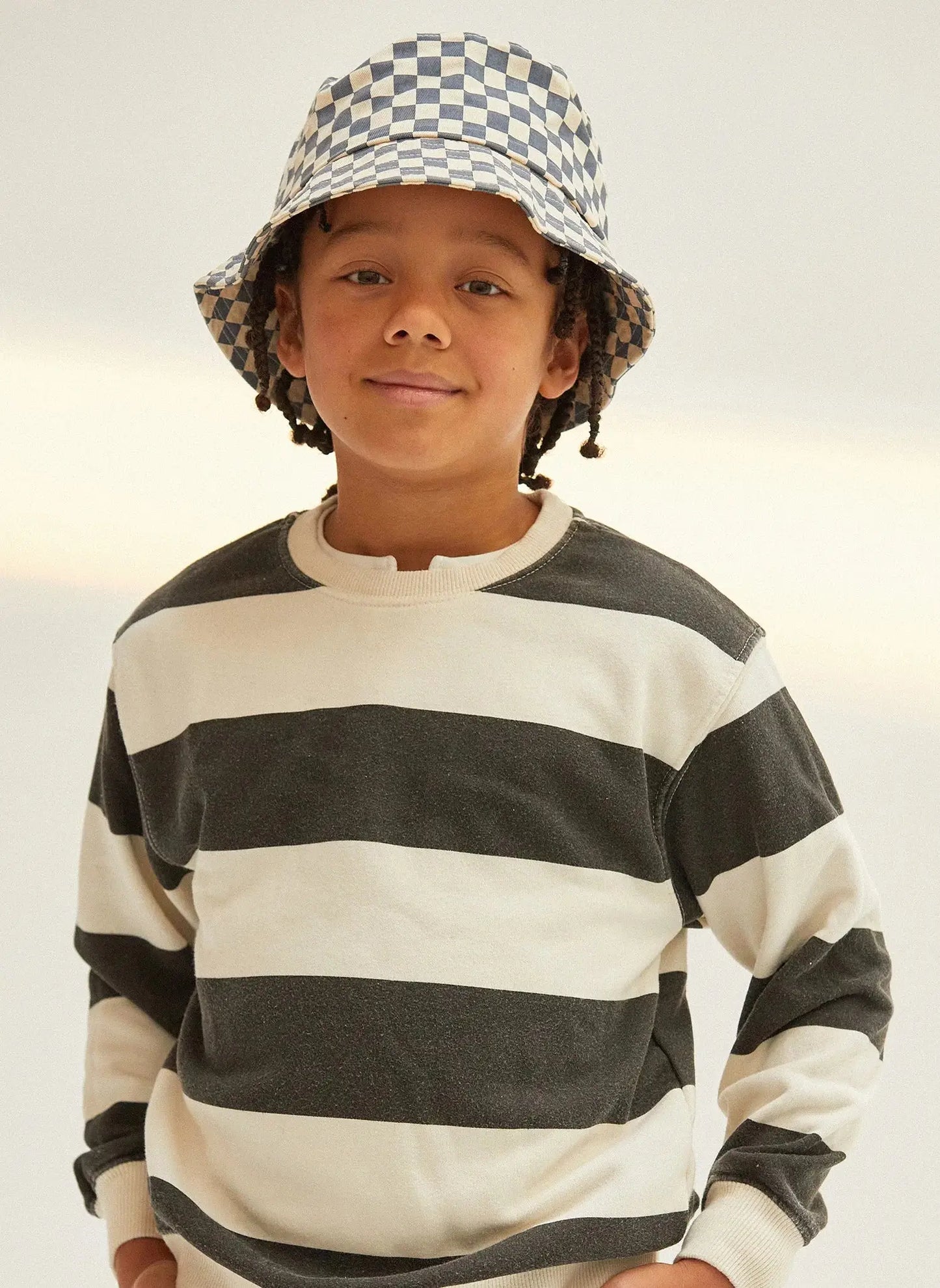 Weld Mfg Checkerboard Kids Bucket Hat - Slate