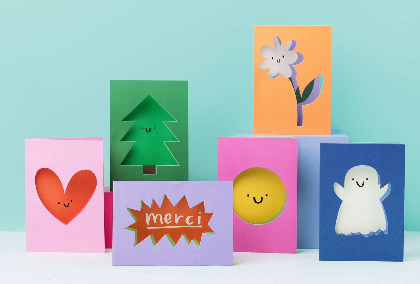 Rumble Cards - Happy Face - Die Cut Cards - Fun - Birthday Cards - Cute