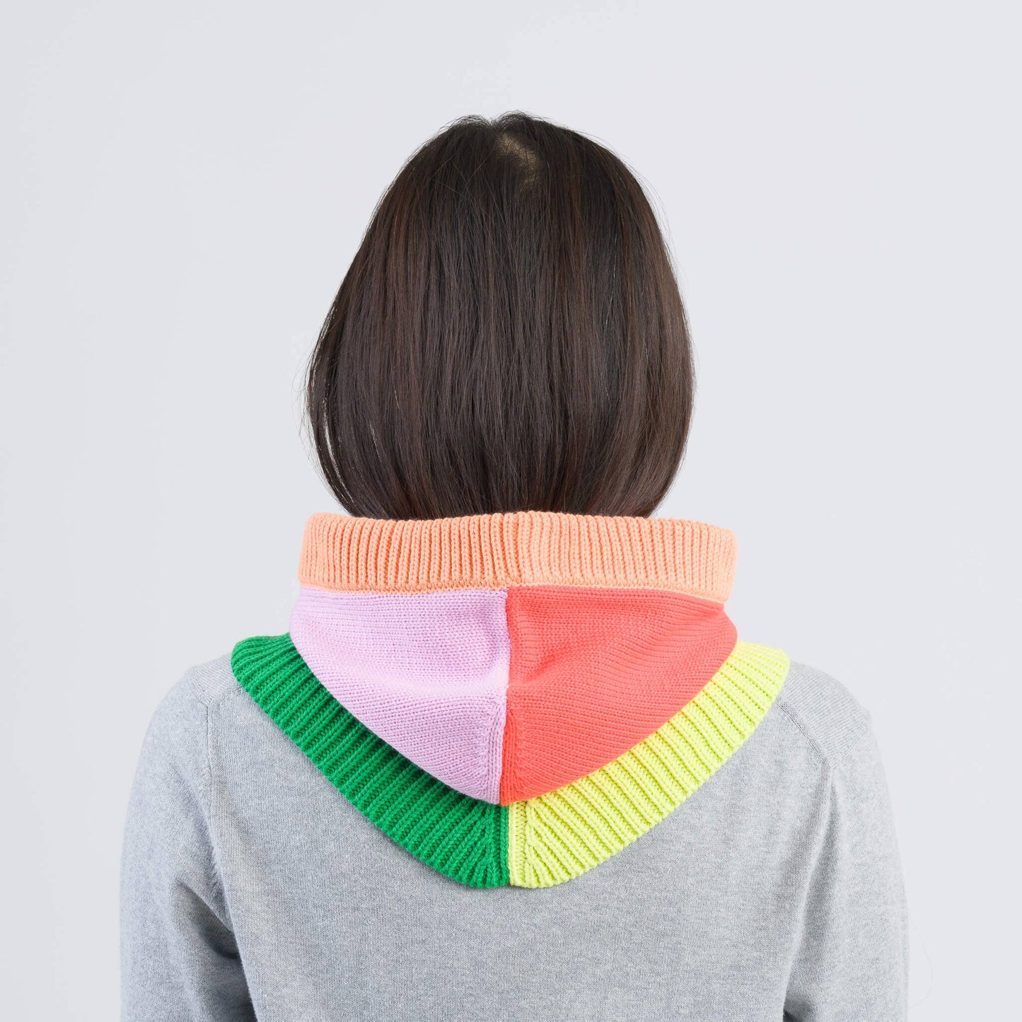 VERLOOP Mismatch Knit Hood: Poppy Lilac