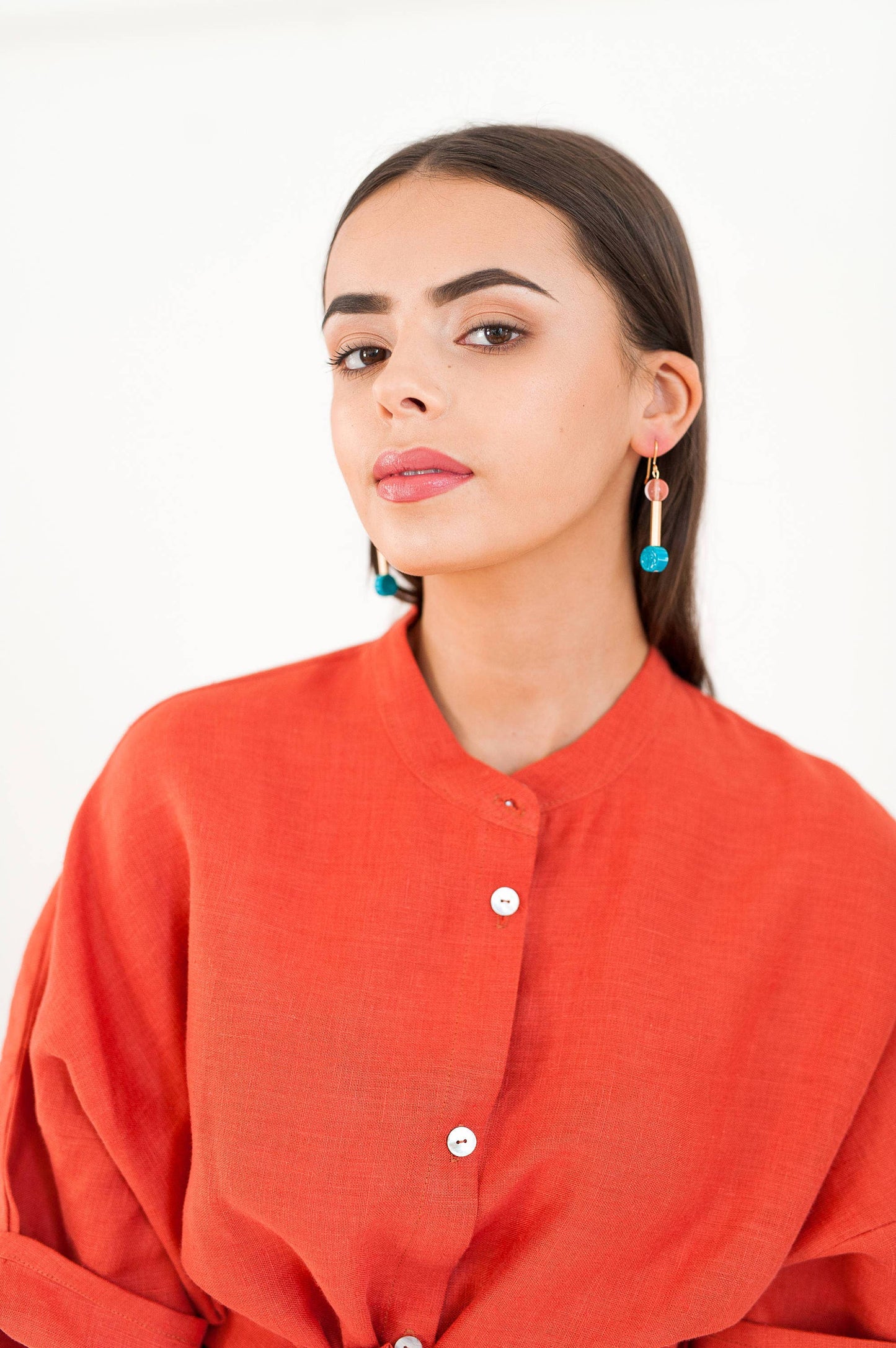 Loela - Drop Earrings - Lemon and Lilac: Gold Plated