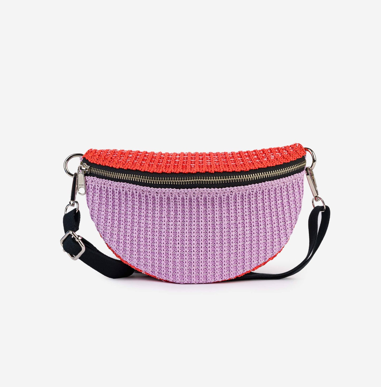 VERLOOP | knits - Colorblock Raffia Fanny Pack: Golden Olive Cobalt