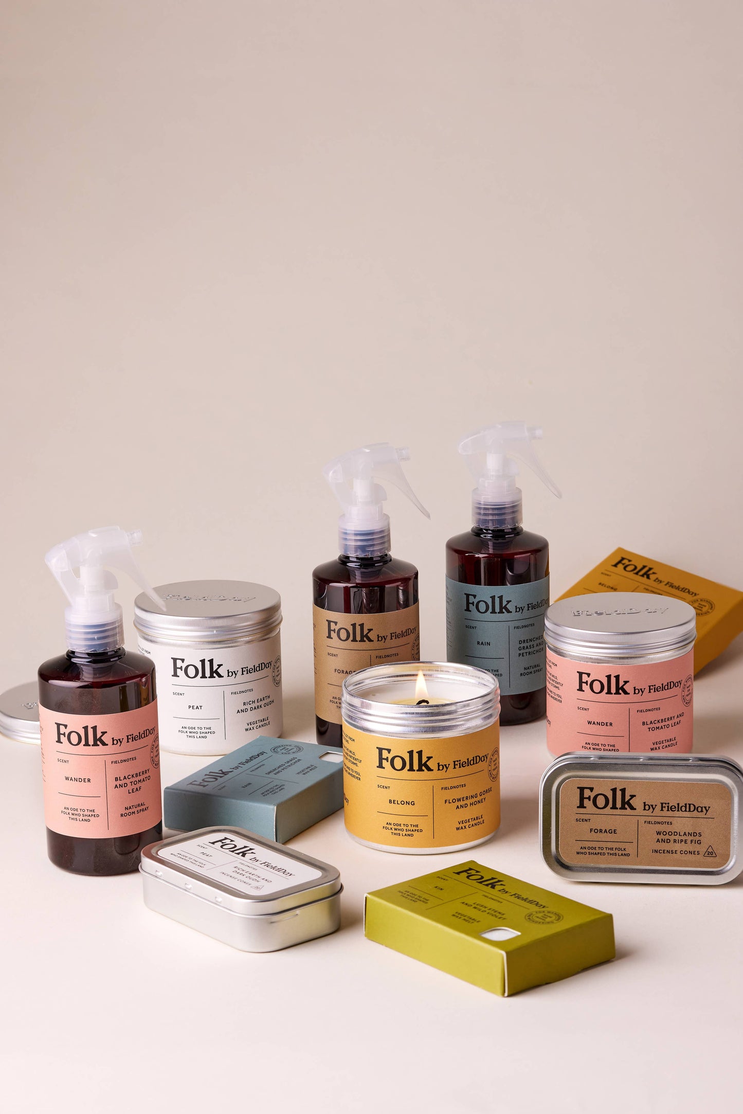 FieldDay Ireland - Peat Vegetable Wax Folk Tin Candle