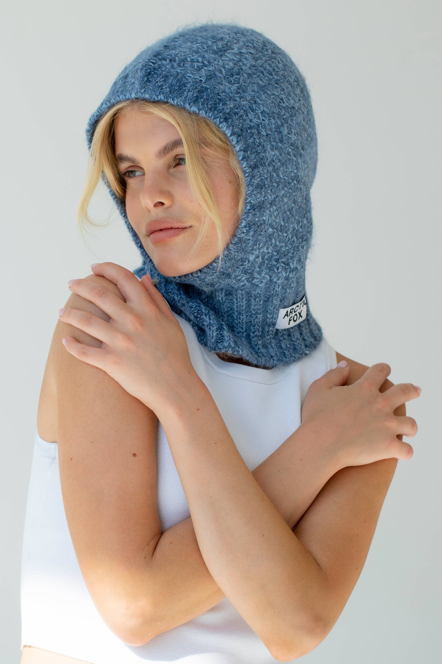 Arctic Fox - The Alpaca Balaclava Fitted Hood - Blue