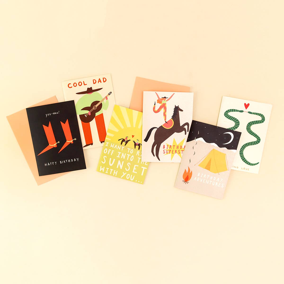 Little Black Cat Illustrated Goods - Superstar Birthday Card | Cowgirl Card | Women's Card | A6