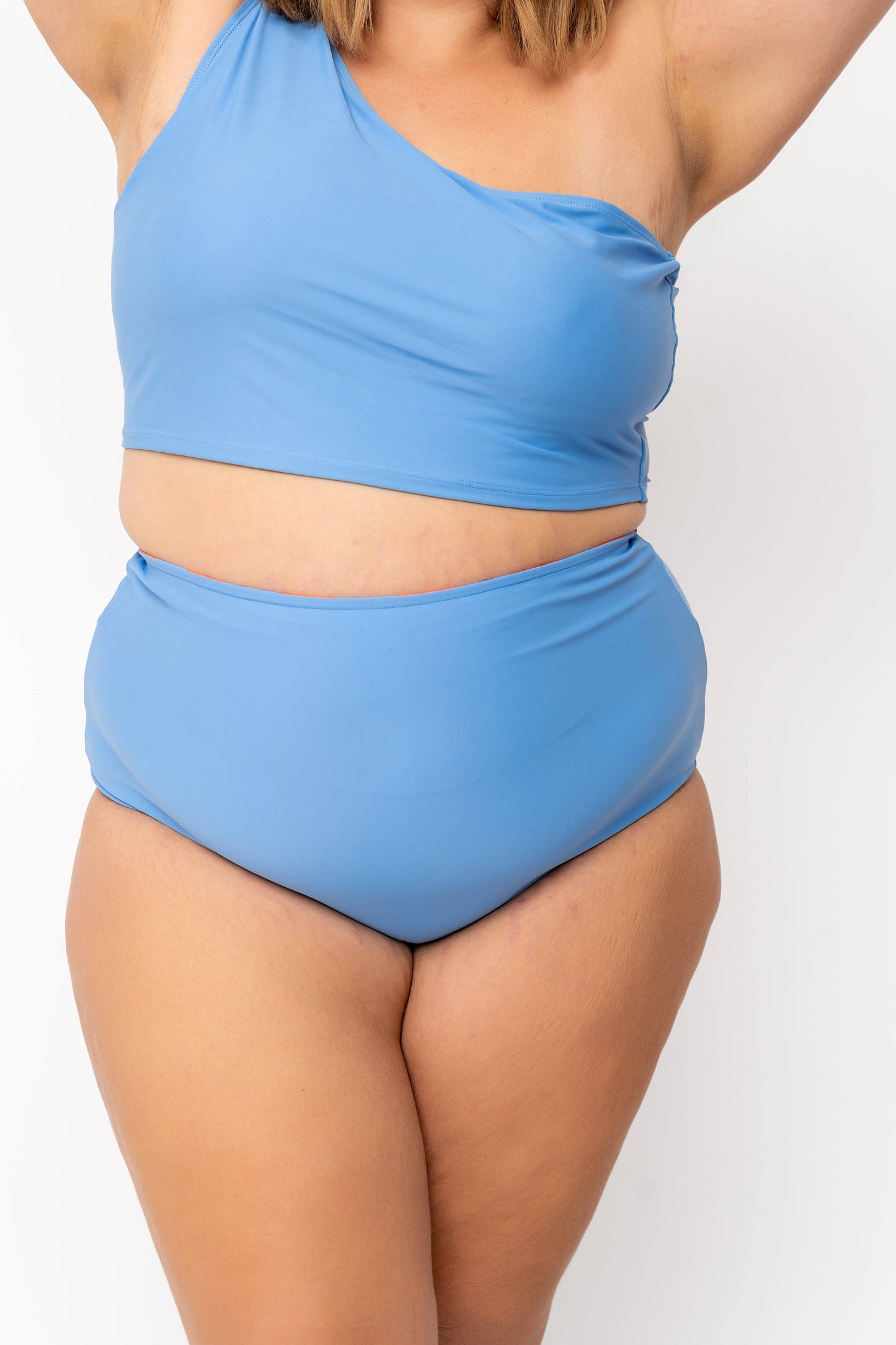 Blue Orange Stripe Reversible Midi Swim Bottoms