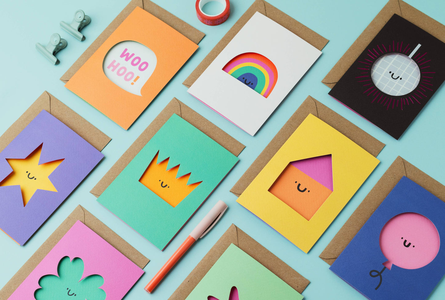 Rumble Cards - Star Shaped Greeting Card - Happy - Cute - Fun - Kids