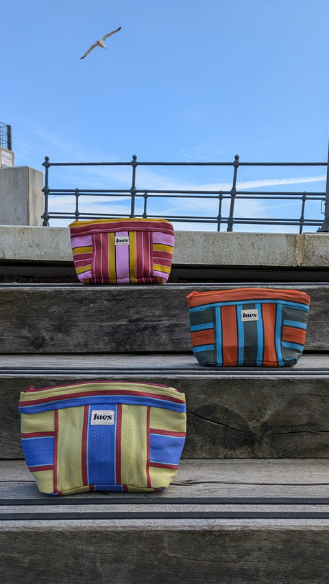 Laes Beach Pouch - Orange/Green/Blue