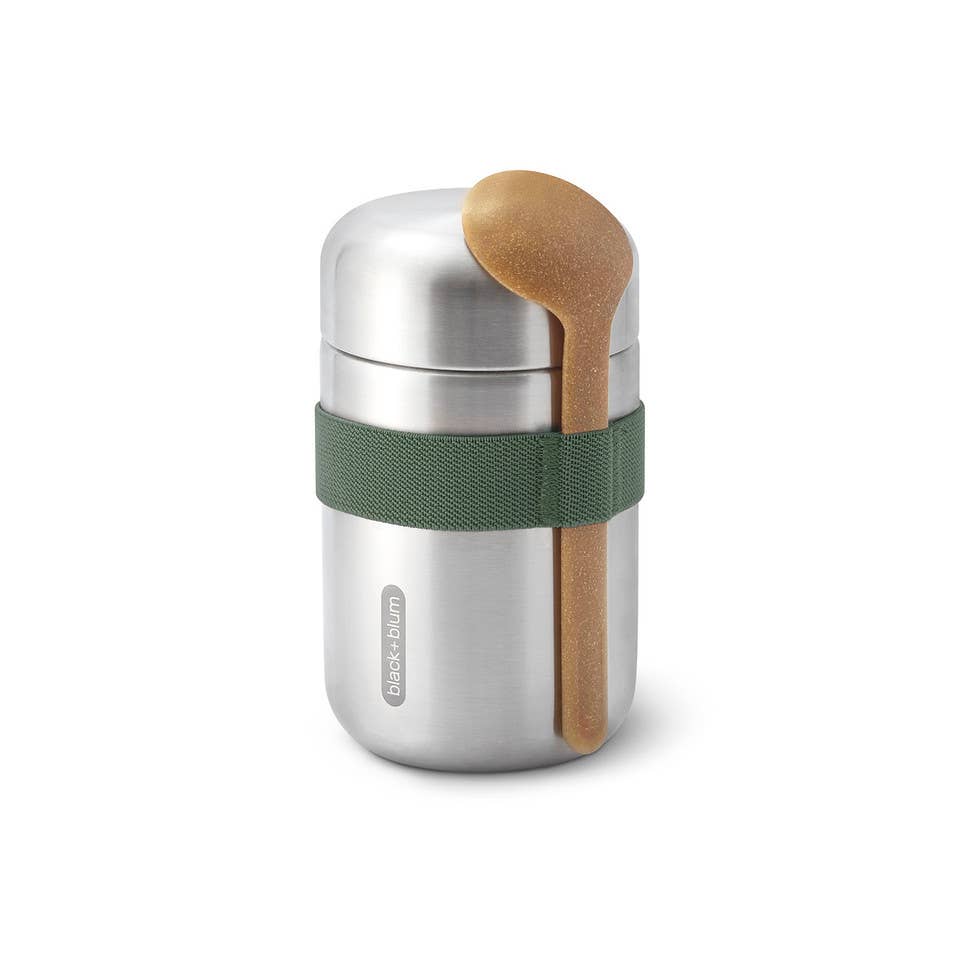 Black+Blum - Insulated Flask - Leak Proof Stainless Steel Food Flask: Olive