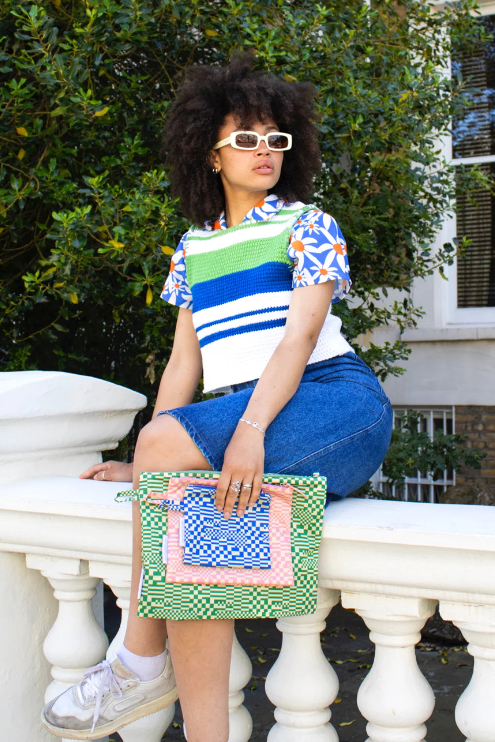 Kind Bag Pouches, set of 3 - Trippy Check