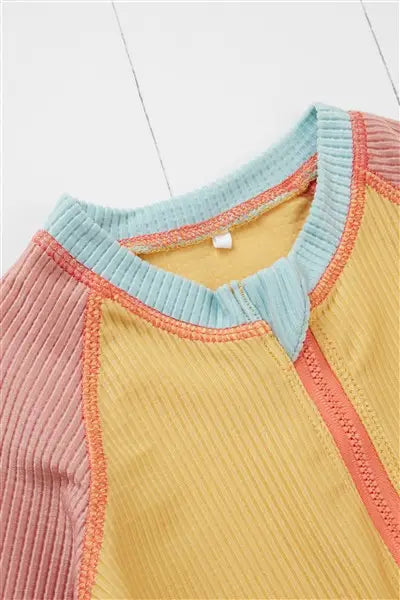 Grass & Air Ochre Ribbed Kids Long Sleeve Rash Vest
