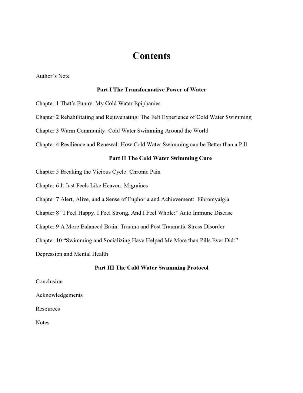 Chill, the Cold Water Swim Cure