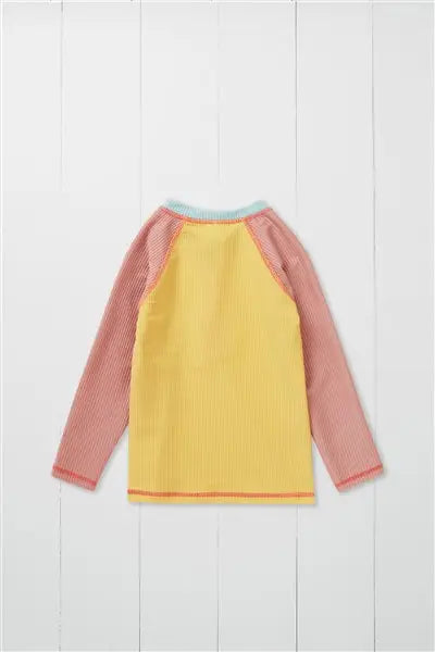 Grass & Air Ochre Ribbed Kids Long Sleeve Rash Vest