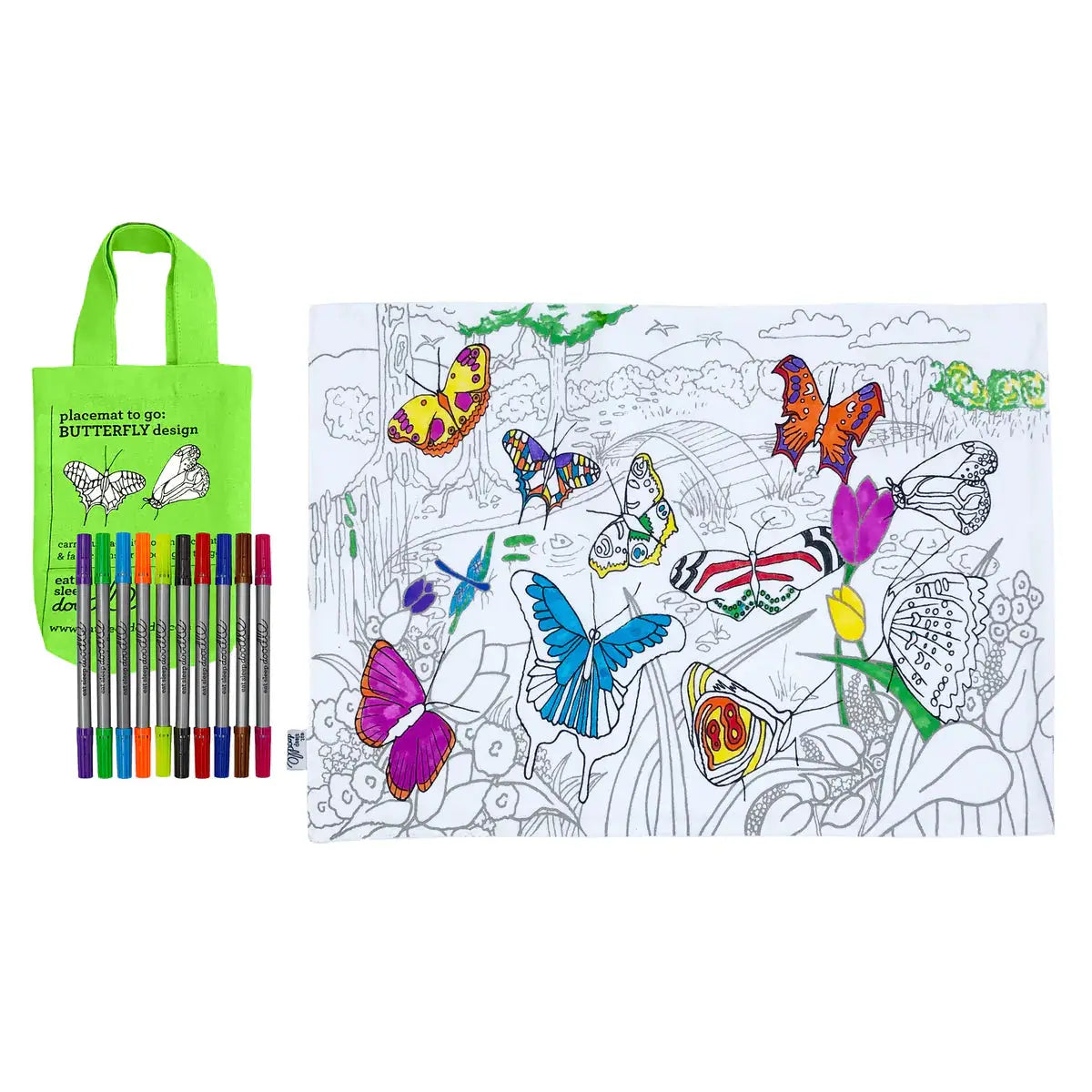 Butterfly placemat to go - colour in & learn