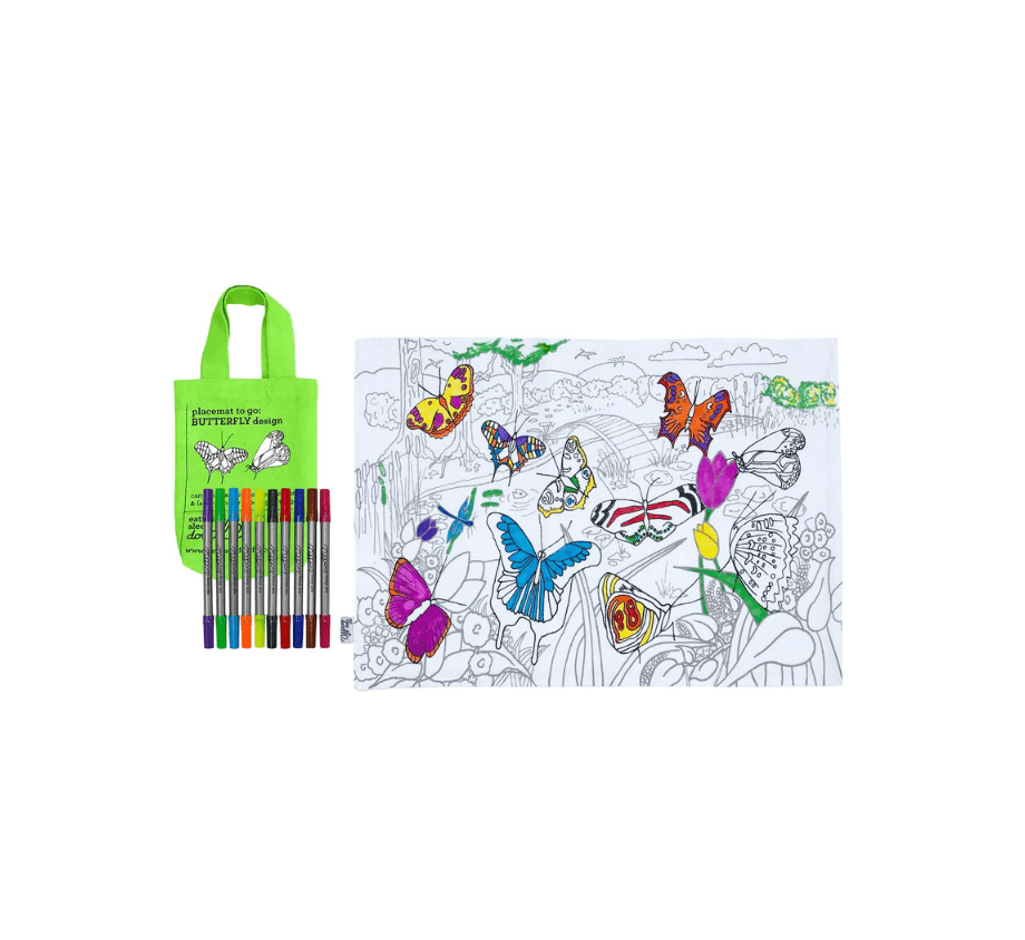 Butterfly placemat to go - colour in & learn
