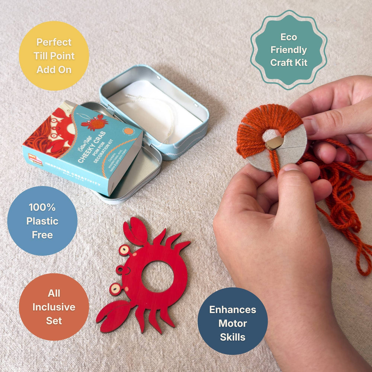 Cotton Twist - Make Your Own Pom Pom Crab Decoration Kit