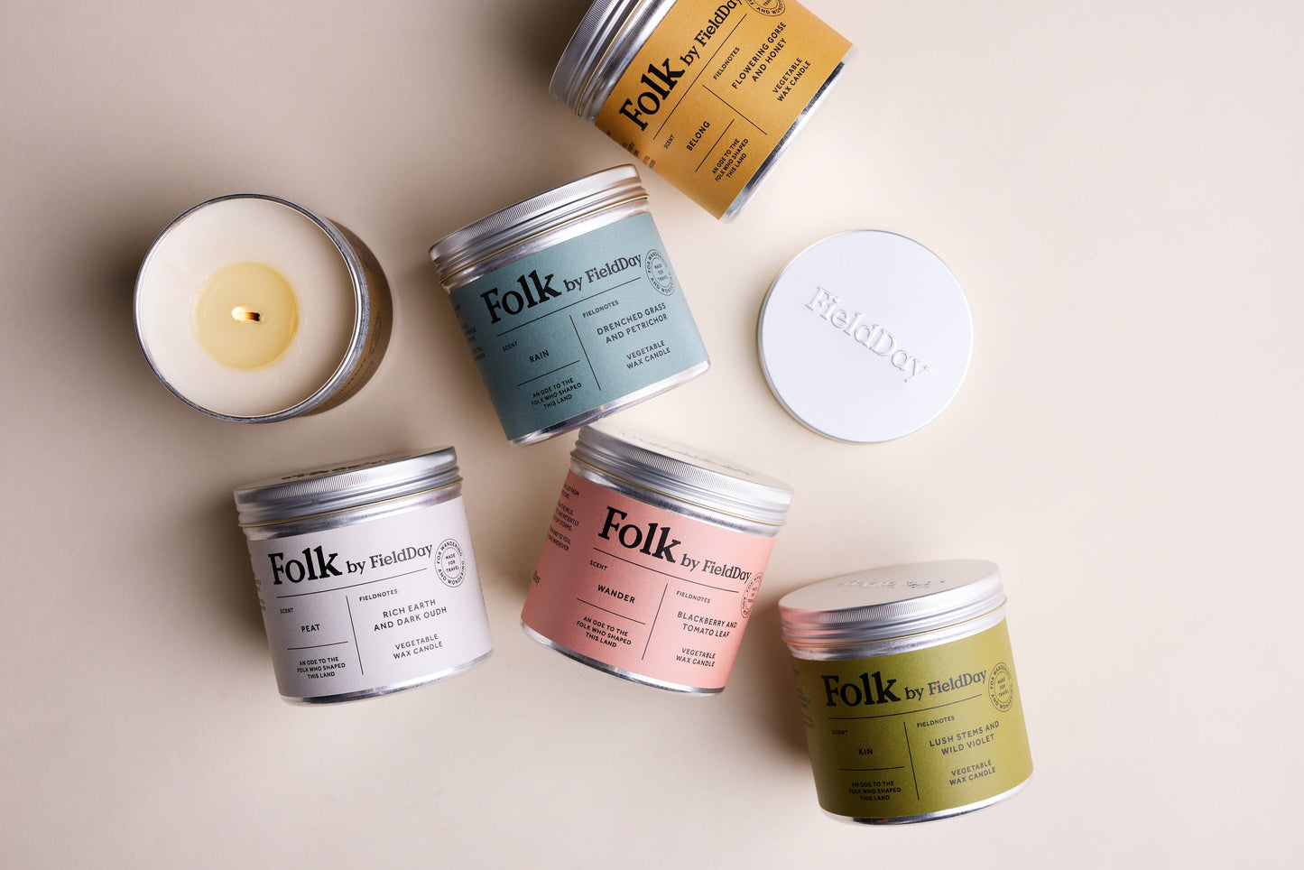 FieldDay Ireland - Rain Vegetable Wax Folk Tin Candle