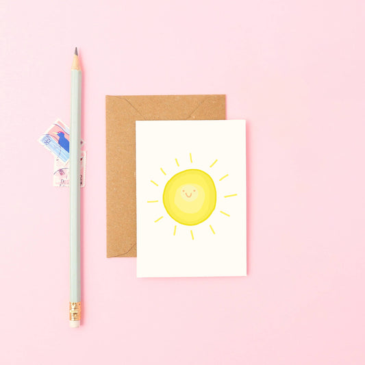 You've Got Pen On Your Face - Sunshine Mini A7 Greeting Card | Bright and Cheerful Design