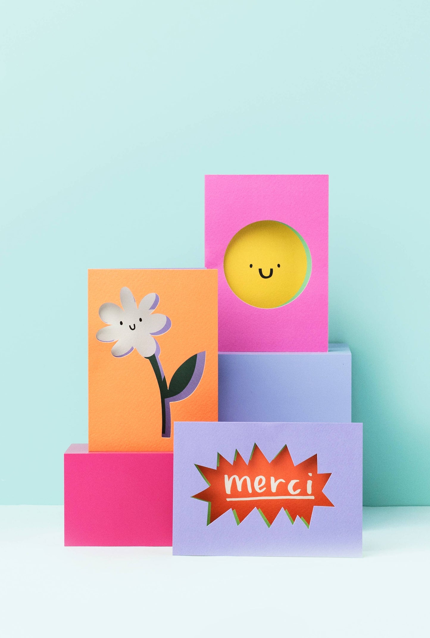 Rumble Cards - Happy Face - Die Cut Cards - Fun - Birthday Cards - Cute