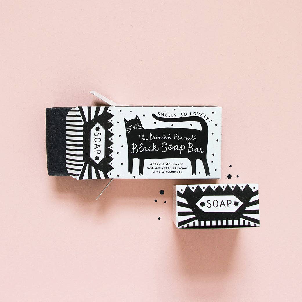 The Printed Peanut Homeware & Stationery - Black Cat Charcoal Natural Handmade Soap Bar