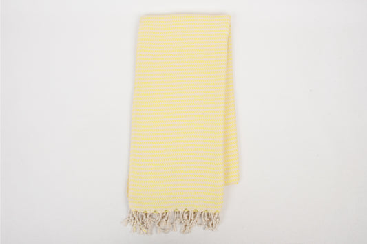 Handwoven Cotton Beach Towel - Yellow