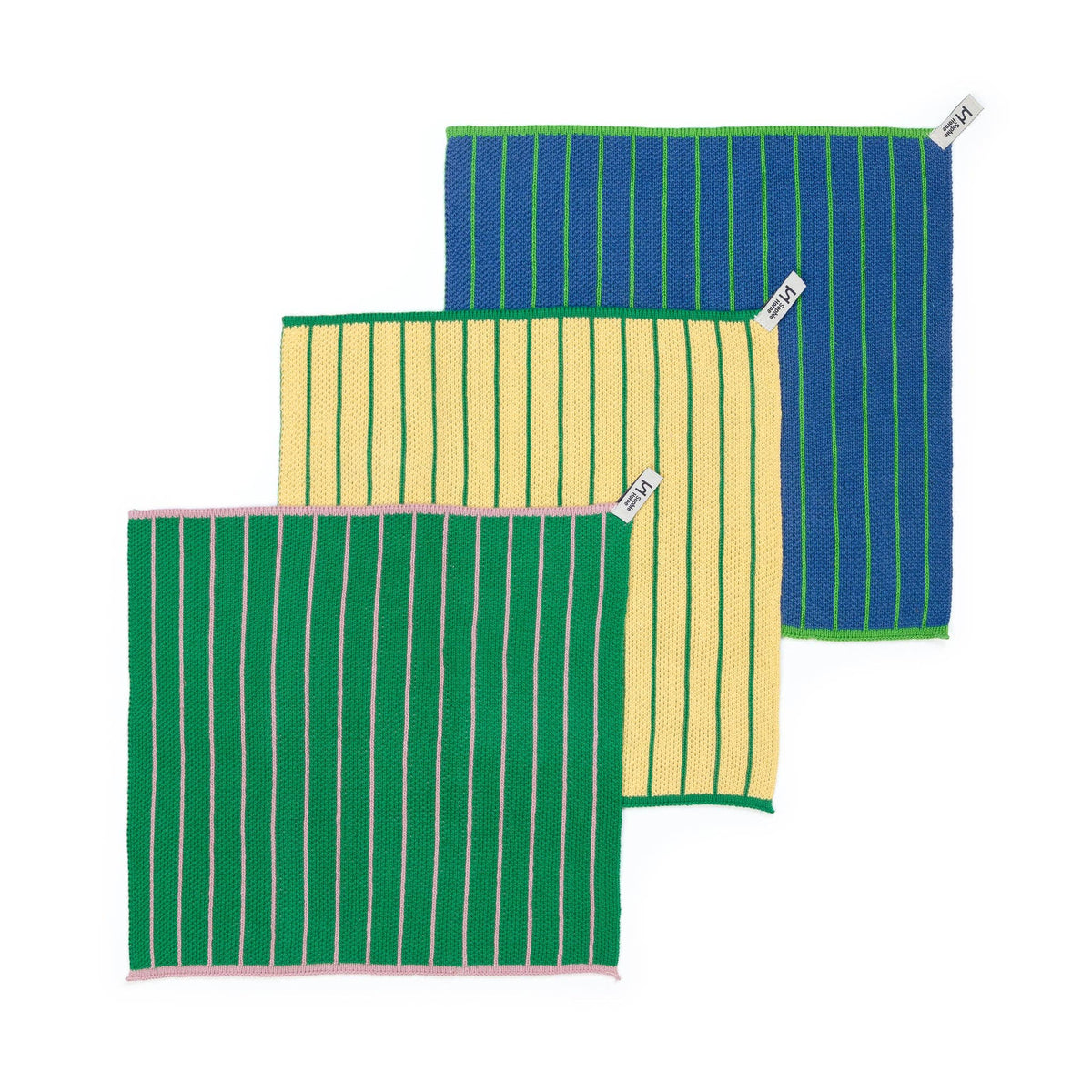 Sophie Home - Reusable & Eco-Friendly Cotton Dishcloths: Striped Green
