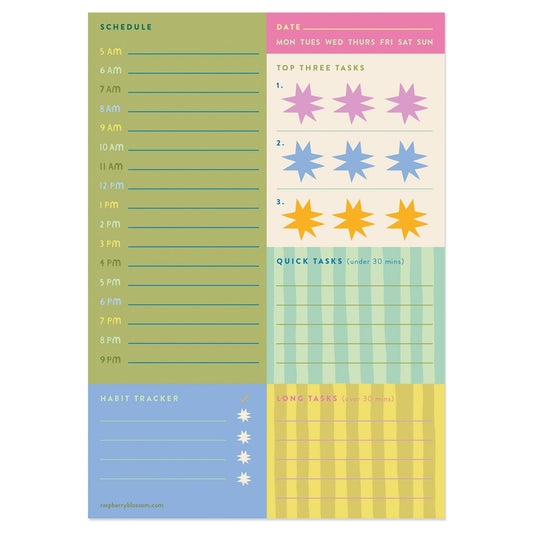 Raspberry Blossom - Daily Planner Pad