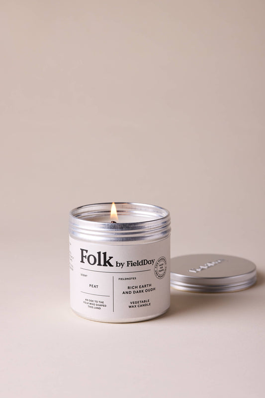 FieldDay Ireland - Peat Vegetable Wax Folk Tin Candle